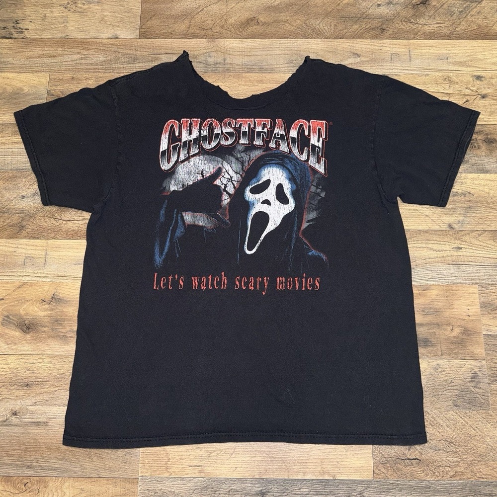 Ghostface T-shirt Let's Watch Scary Movies Scream Horror Black (No Size Tag)